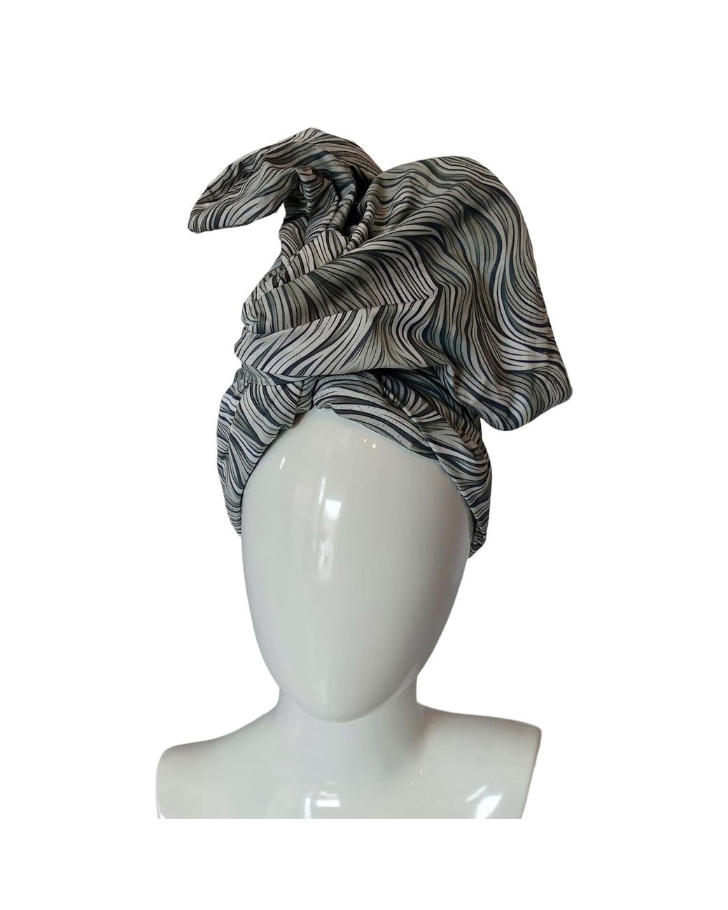 Romer Millinery Black Twisturban Turban Waves Coiffure