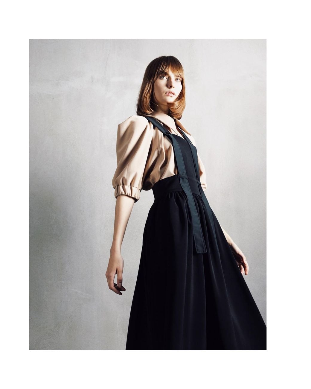 Julia Allert Black Midi Apron Dress With Adjustable Straps