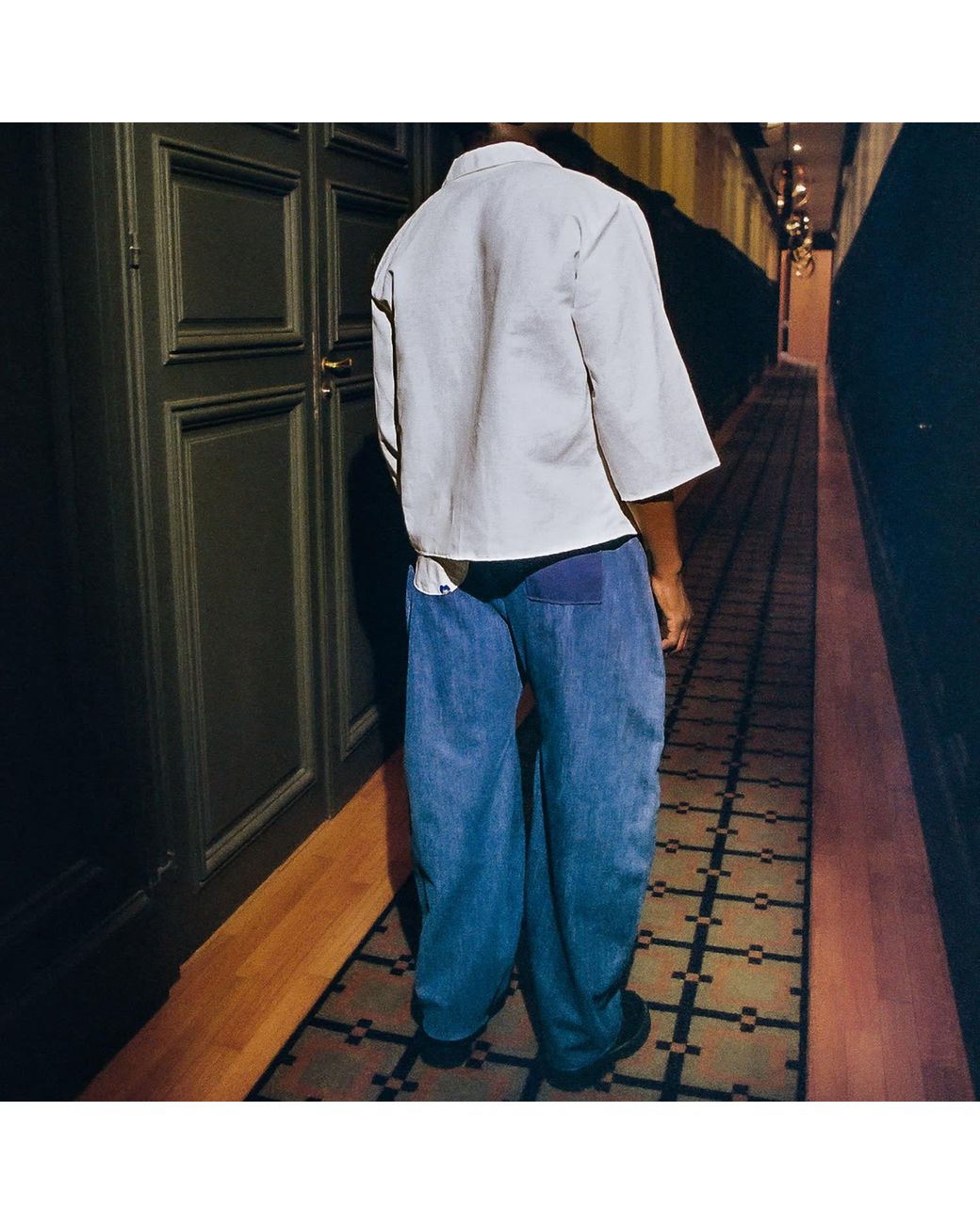 Maison Louis Blue Balloon Denim Trousers for men