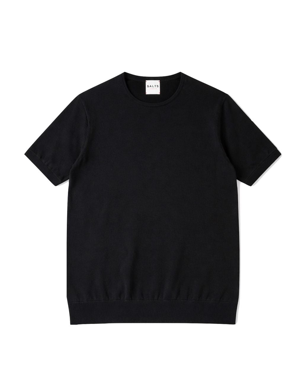 Salts Cashmere Black Short Sleeved Knitted Tee for men