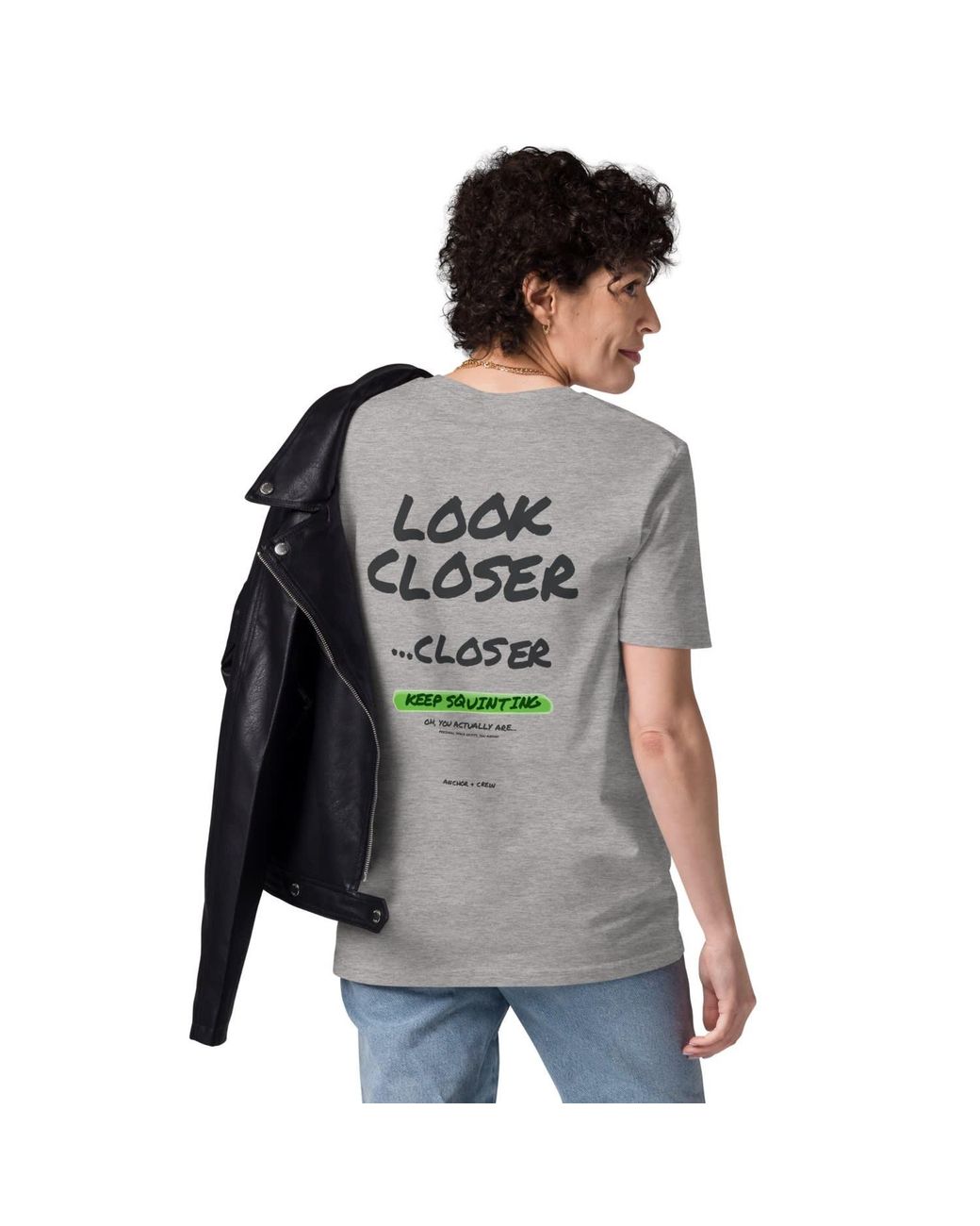 Anchor and Crew Gray Heather Small Print Annotations Organic Cotton T-Shirt