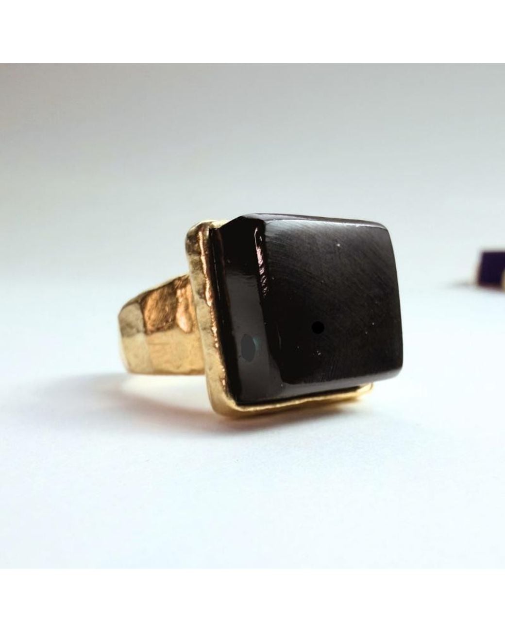 Smart Glass Jewelry Black Recycled Noir Gloss Ring