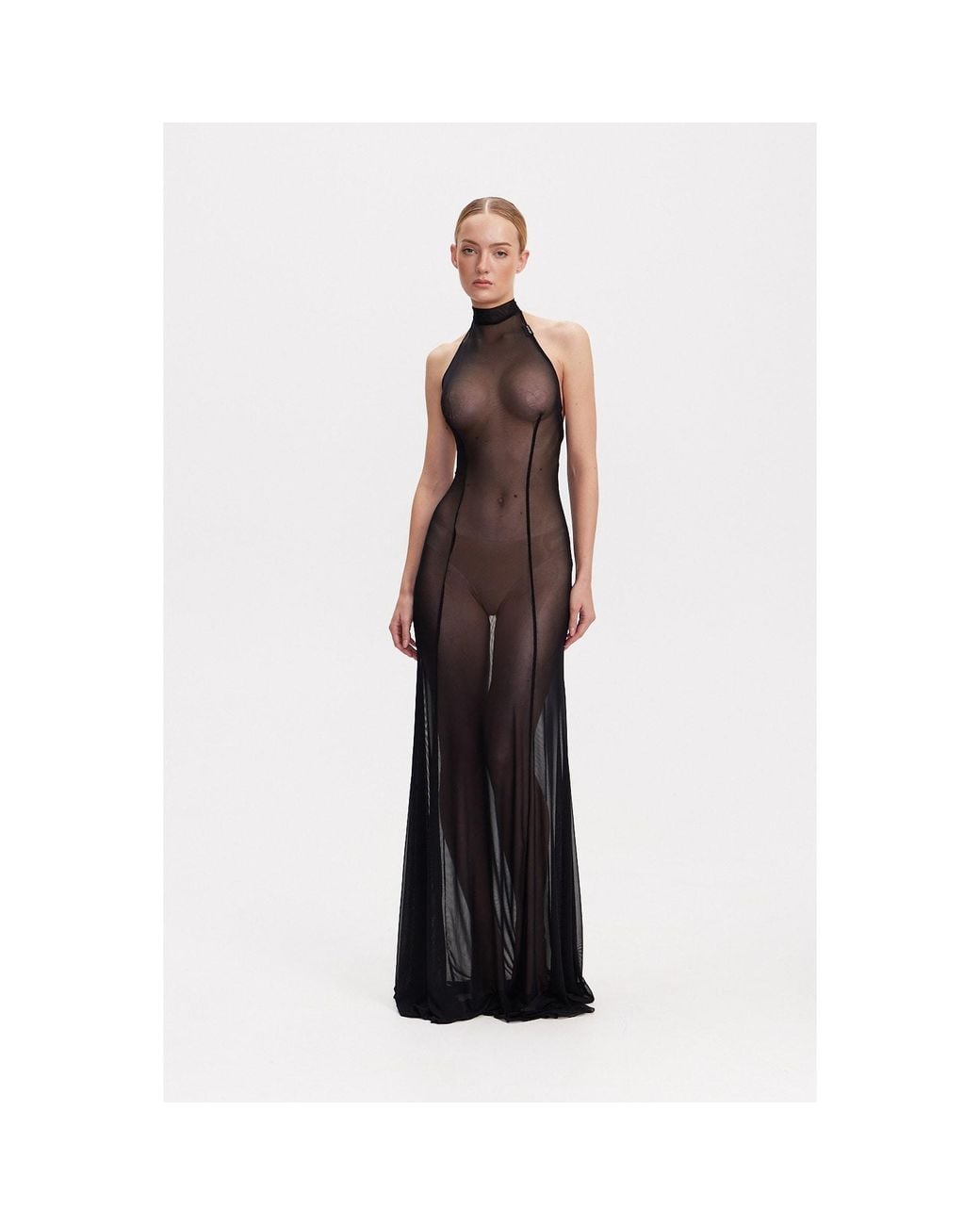 Mymokondo Black Rikano Mesh Maxi Gown