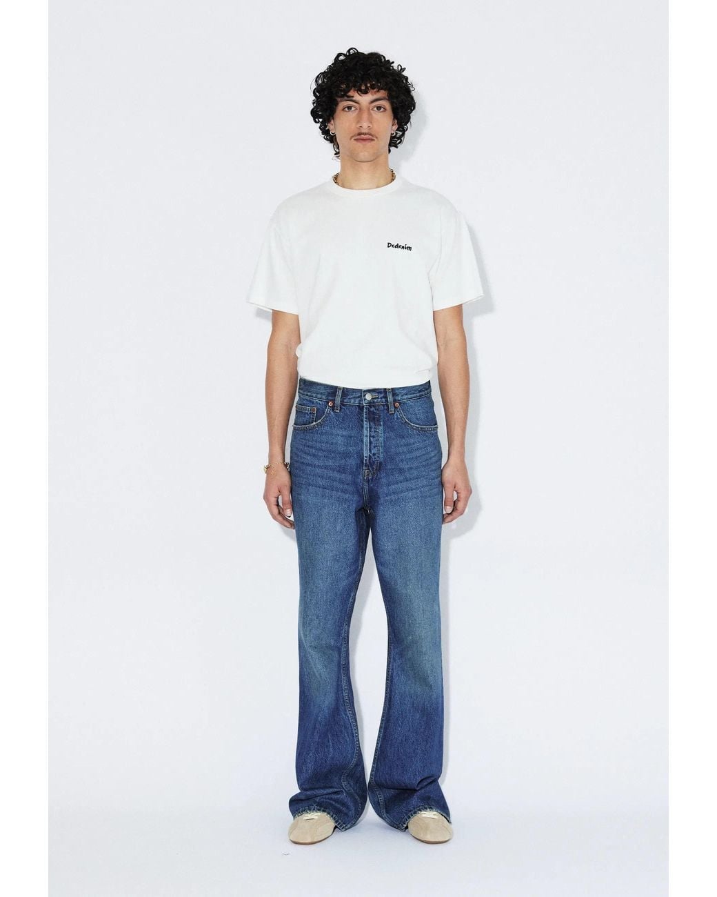 Dr. Denim Blue Rift Wide Bootcut for men