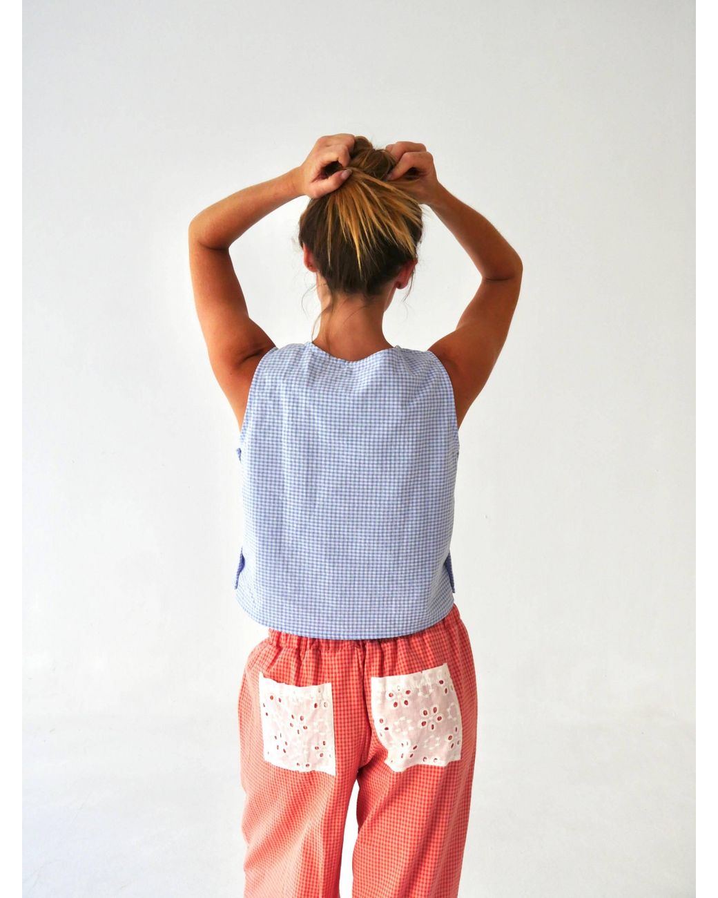 Mind Traveler Blue Claudia Sky Gingham Top