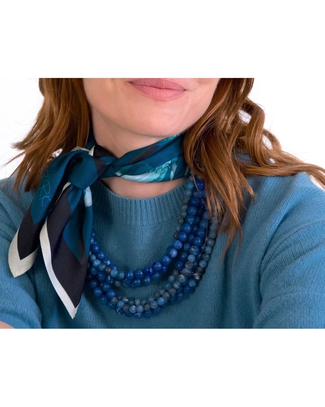 Fairchild Baldwin Blue Helena Marble Denim Necklace