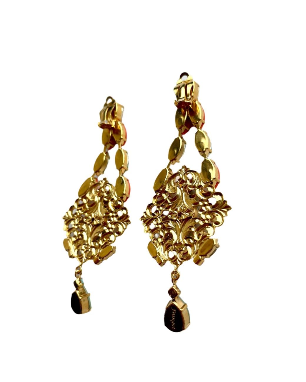 Laura Gray Multicolor Coral Chandelier Earrings