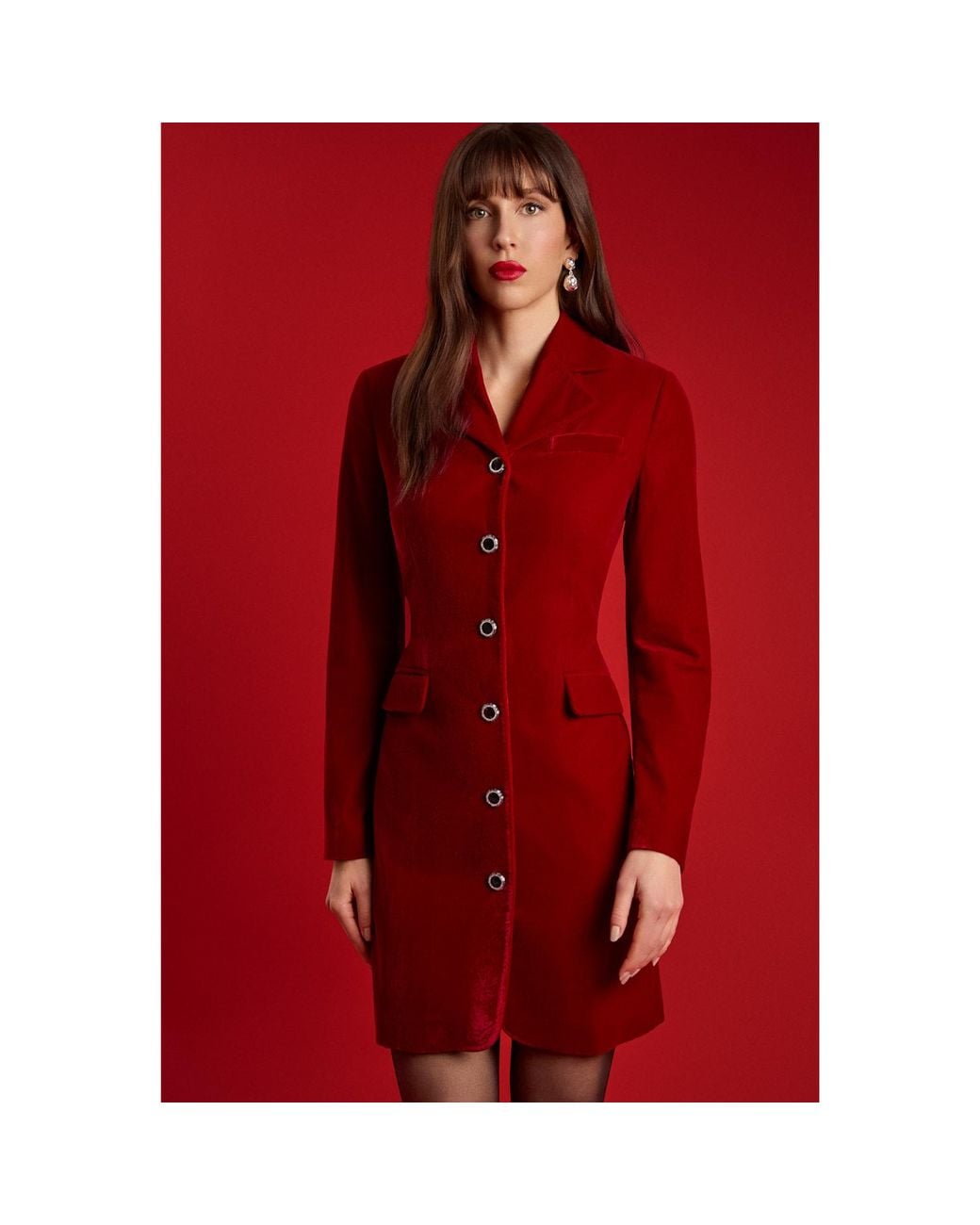 Femponiq Velvet Tailored Blazer Dress