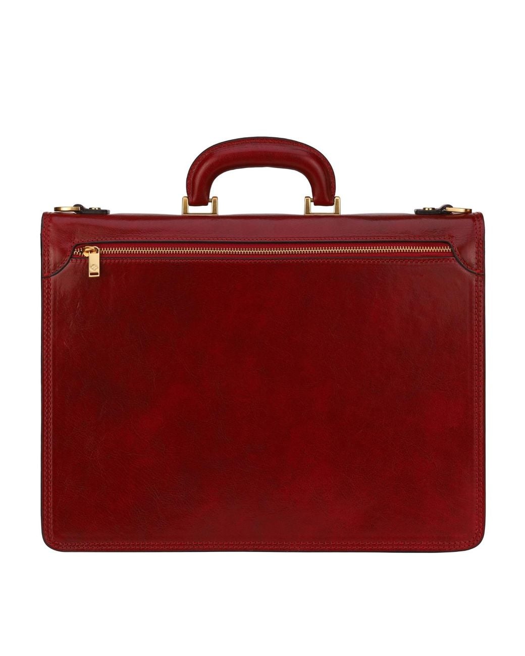 Time Resistance Red Leather Briefcase for men