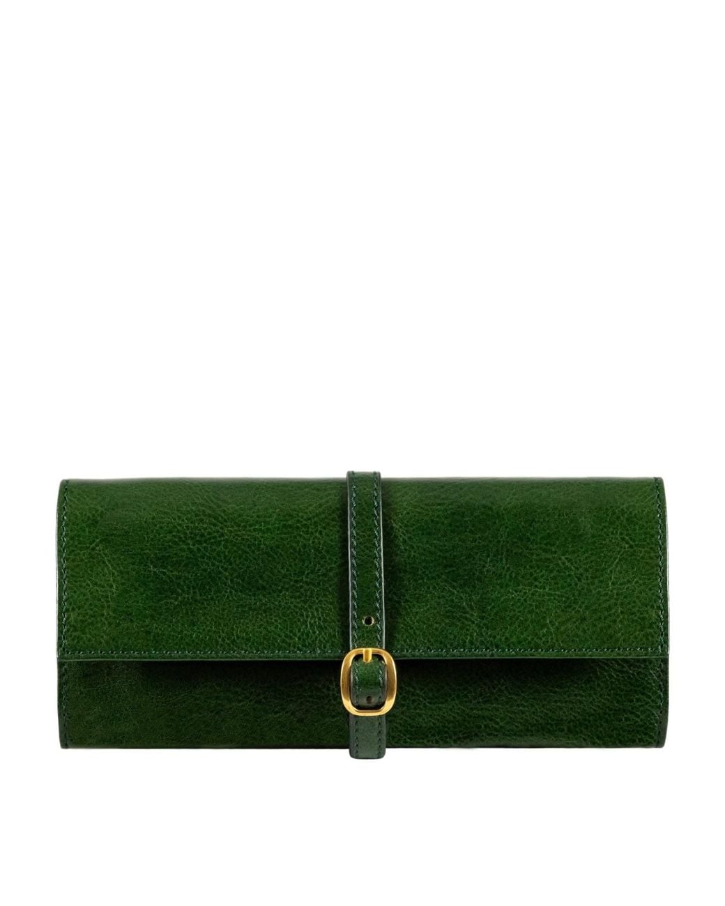 Time Resistance Green Leather Jewelry Case