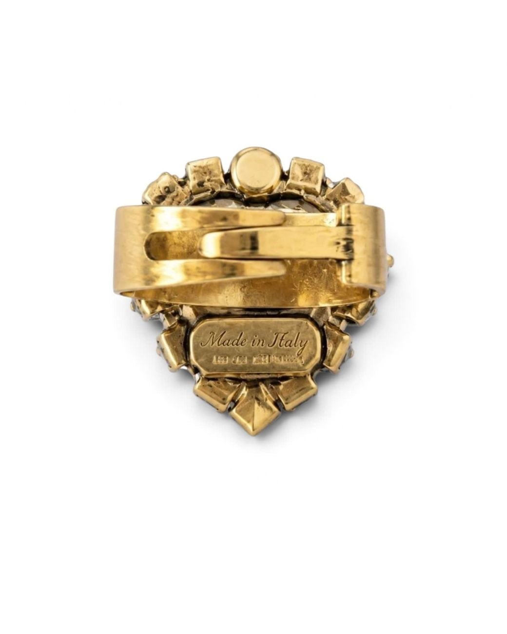 Vstyle Metallic Amore Smokey Heart Swarovski Crystal Ring