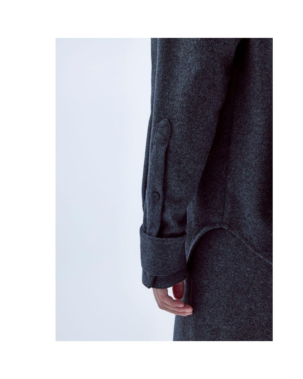 NAZLI CEREN Gray Ravenna Wool Blend Shirt