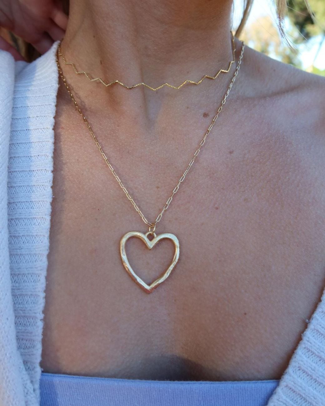 Marcia Moran Metallic Palermo Heart Necklace