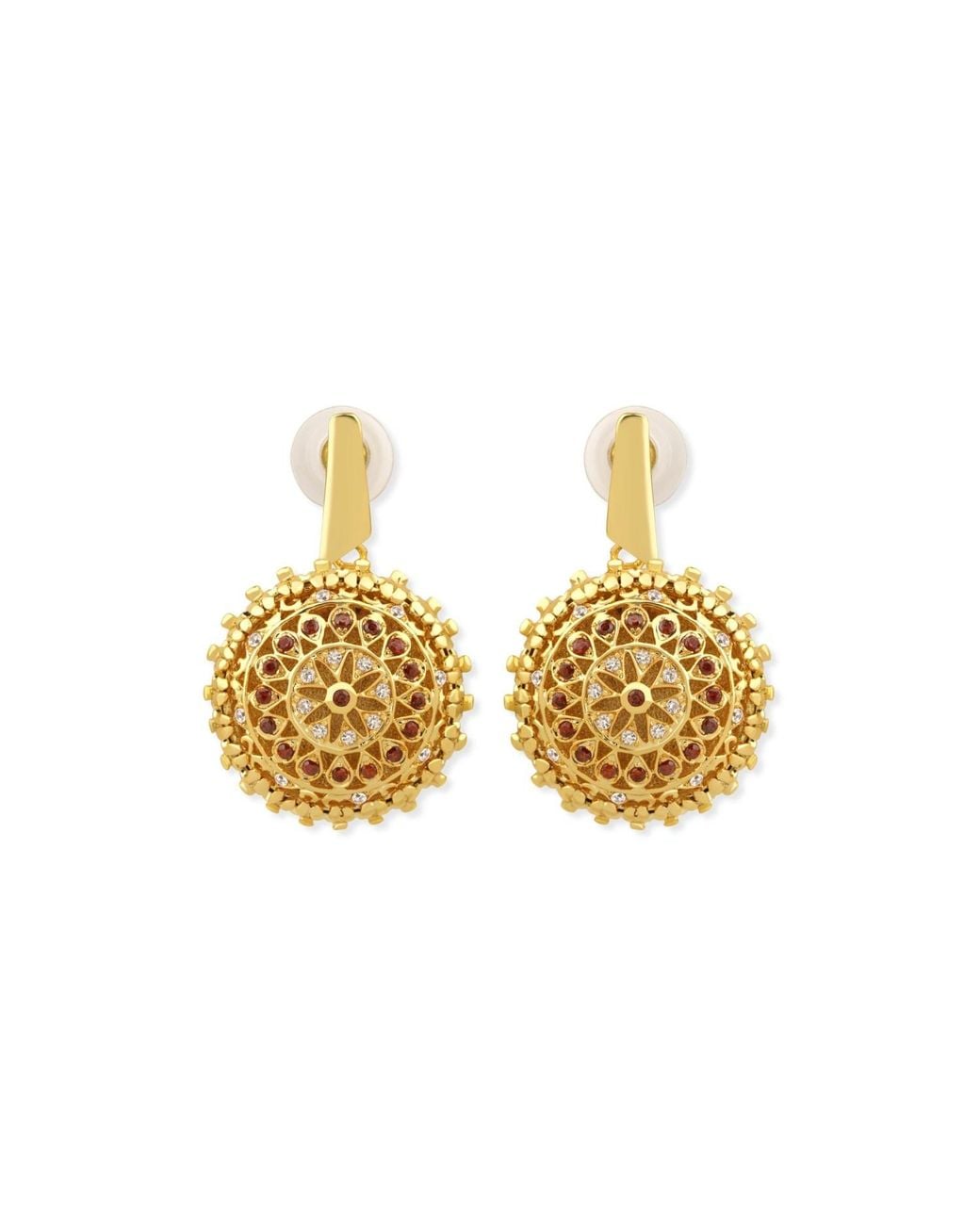 Najiba Metallic Yantra Sacred Geometry Earrings