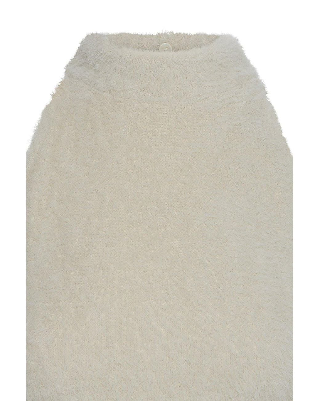 No'design White Neutrals Halo Open-Back Blouse