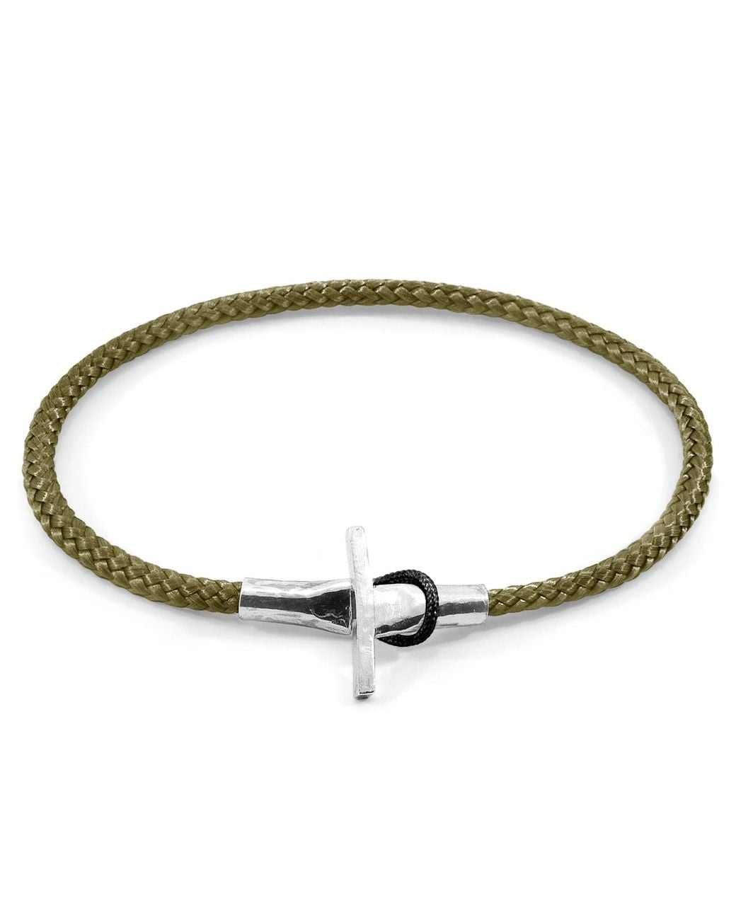 Anchor and Crew Metallic Khaki Cambridge & Rope Bracelet for men