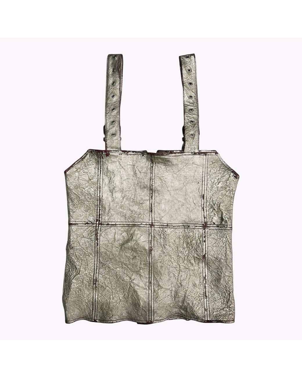 Zasta Studio Metallic Golden Sentinel Leather Vest
