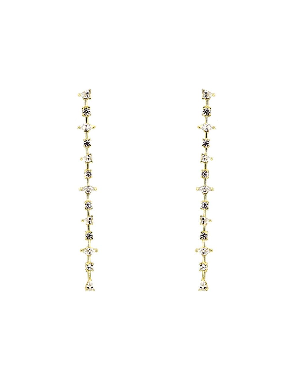 VicStoneNYC Fine Jewelry Metallic Long Dangle Earrings For