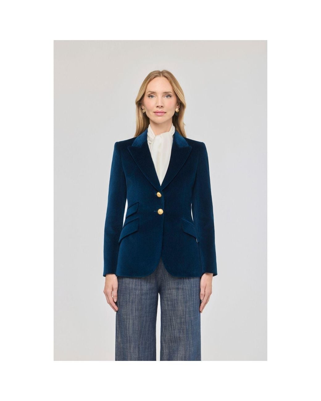 The Extreme Collection Blue Velvet Blazer Oliva