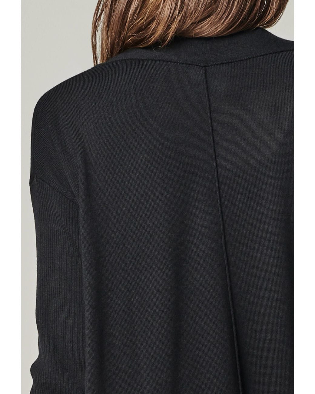 YOU LOOK PERFECT Black Cardigan Blossom, Long Merino Cardigan With Pockets