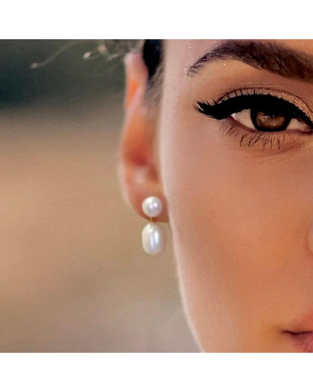 Persia Dona Jewelry Metallic Sweet Drop Pearl Earrings