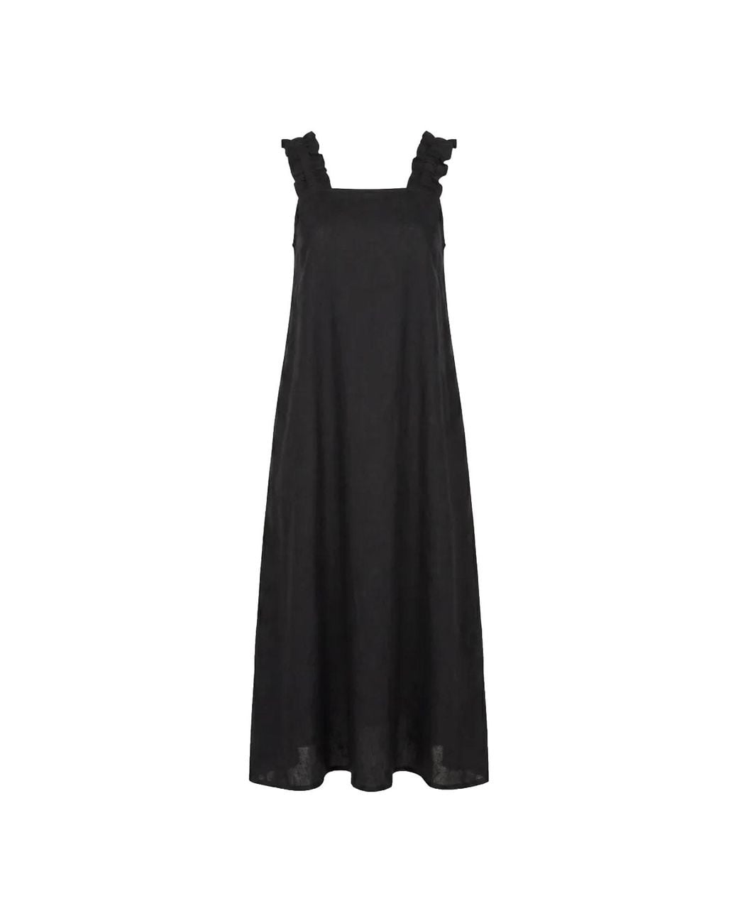 Adrift Clothing Black Claire Maxi Linen Dress