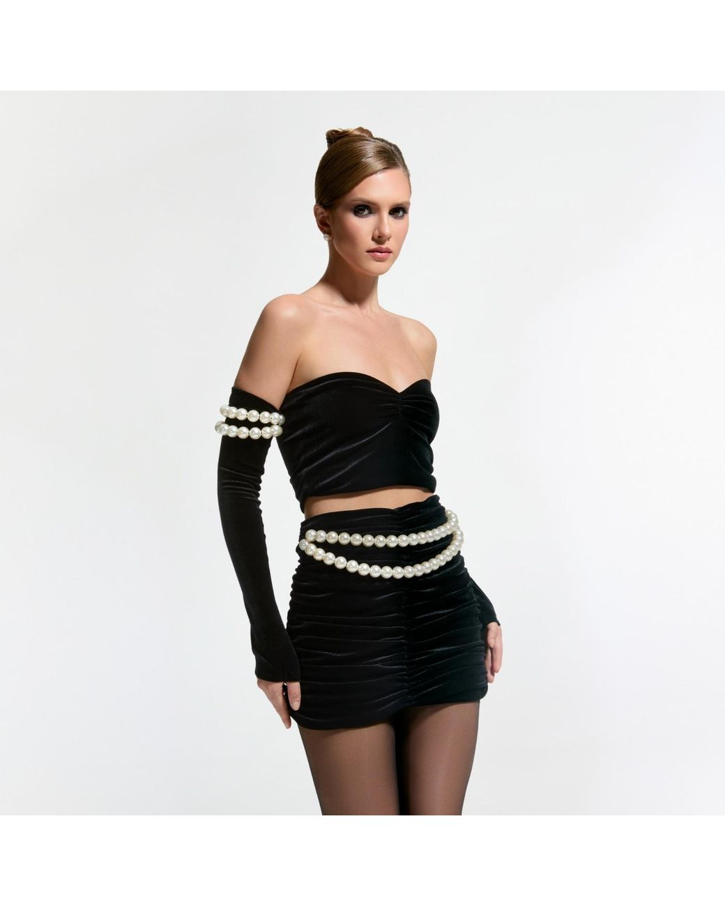 Nur Karaata Black Dover Velvet Co-Ord Set