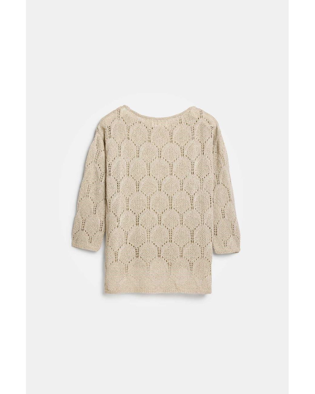 Peraluna Natural Neutrals Gina Sparkly Pointelle Knit Blouse