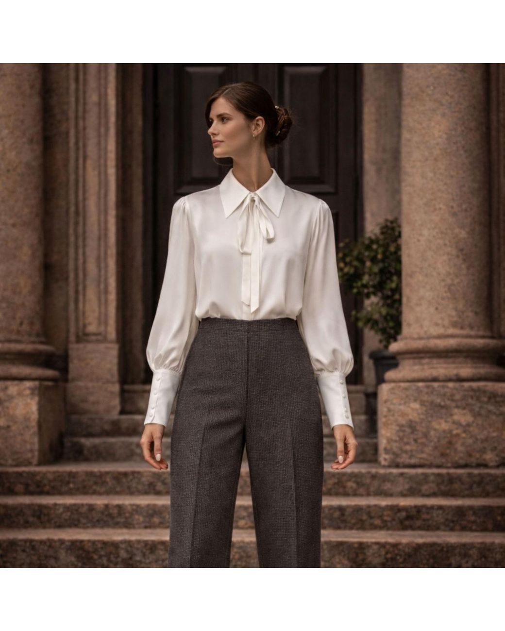 NUMBAT Gray Iris Tweed Trousers