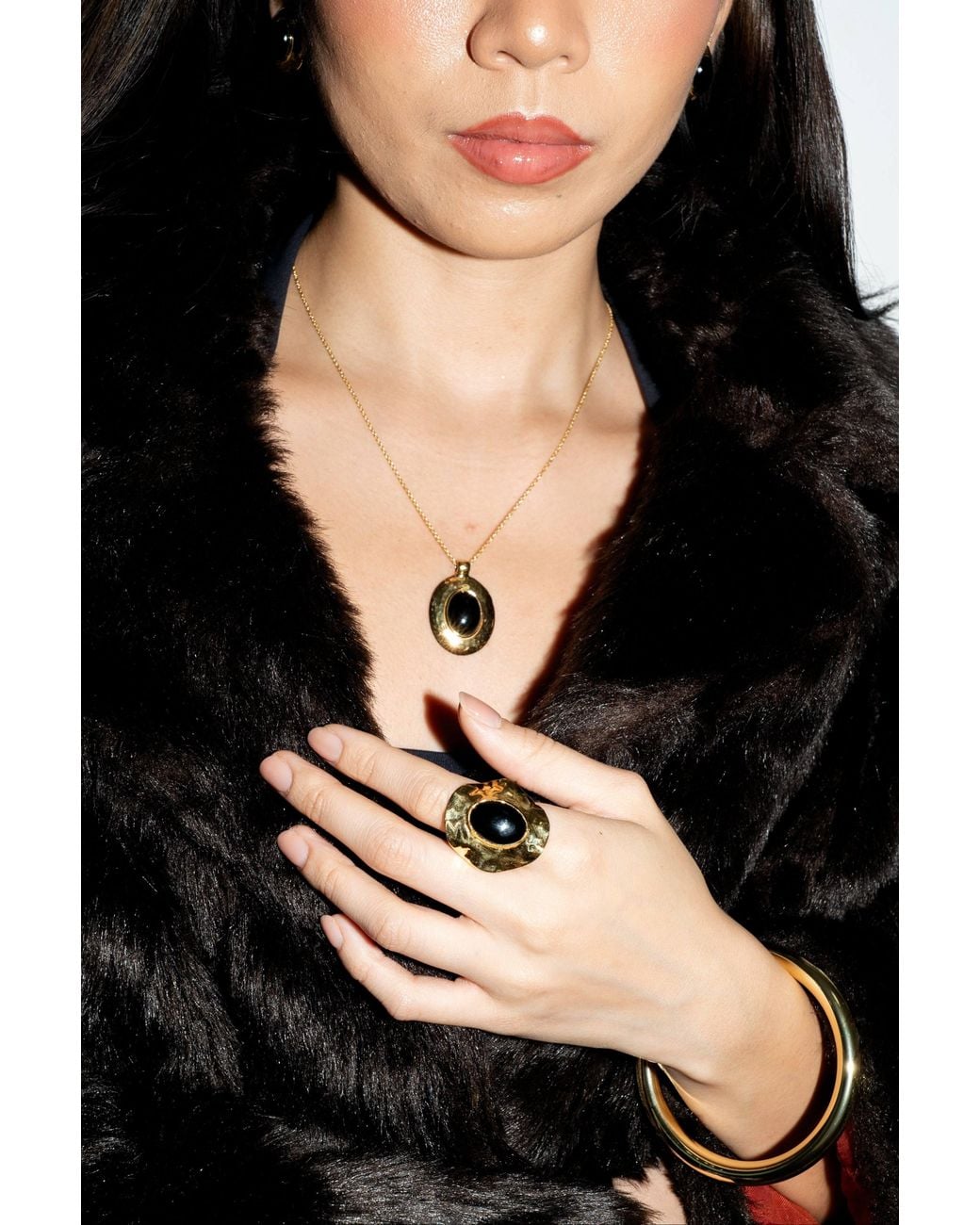 Argento Vivo Metallic Terra Necklace — Onyx