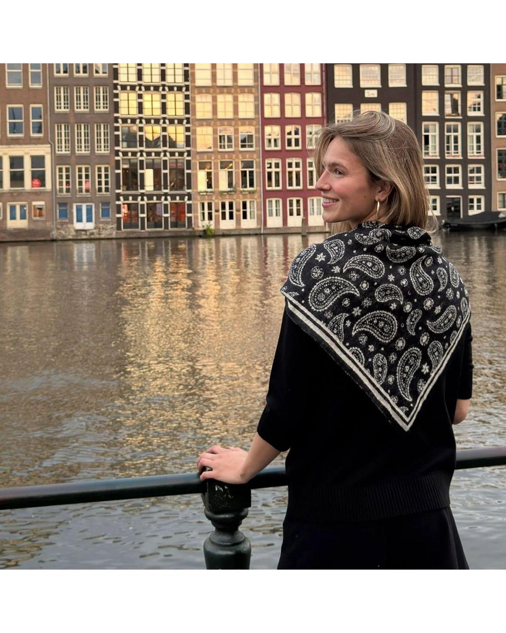 Mohair&Angora Black Mohair Foulard