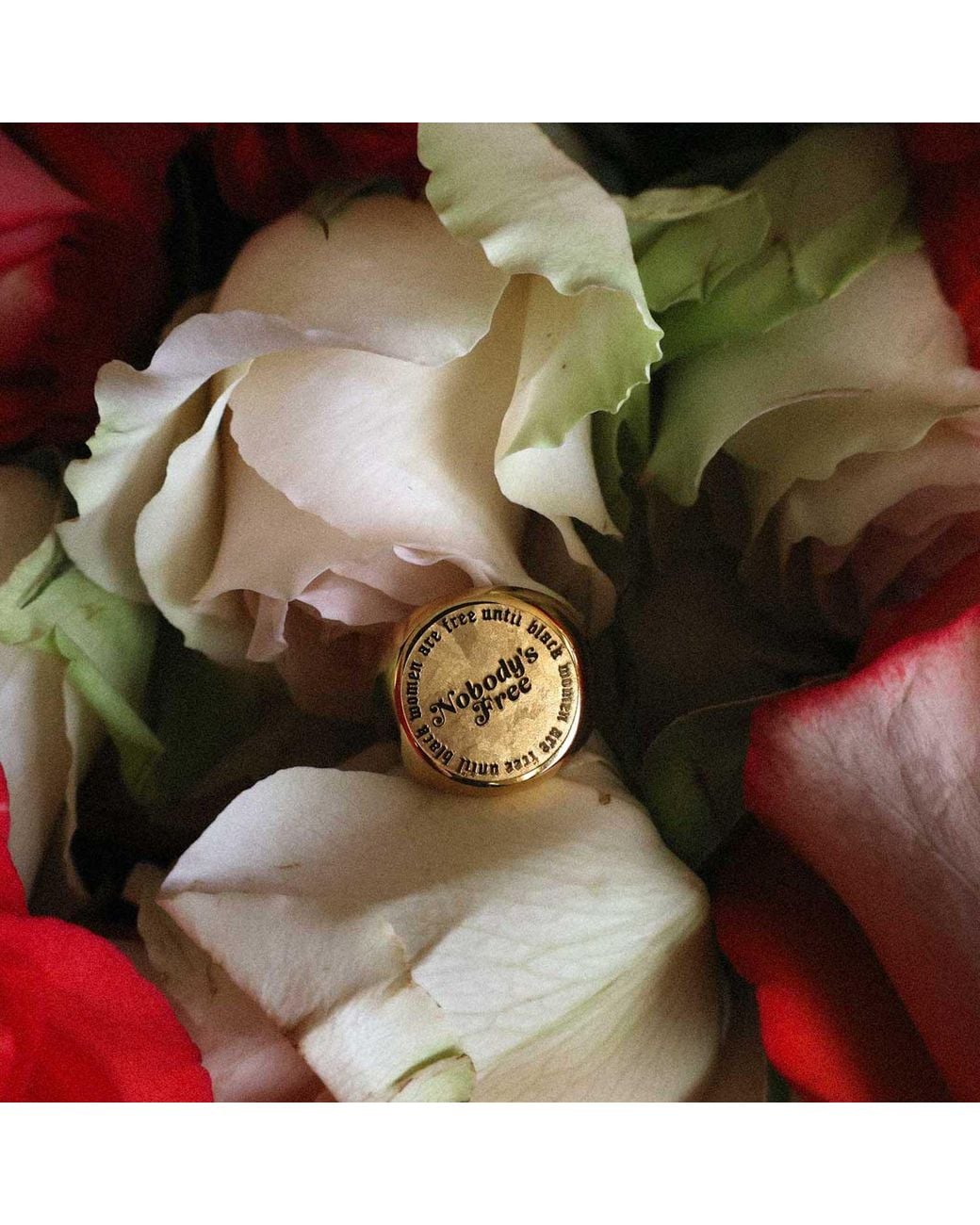 Sucré Couture Metallic Nobody's Free Until Are Free Signet