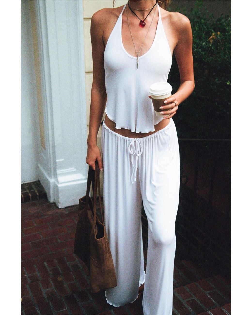 Sâb Studio White Isla Halter Top