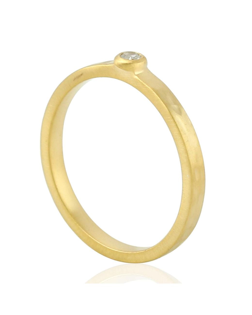 Artisan Metallic Minimal Bezel Set Diamond Ring