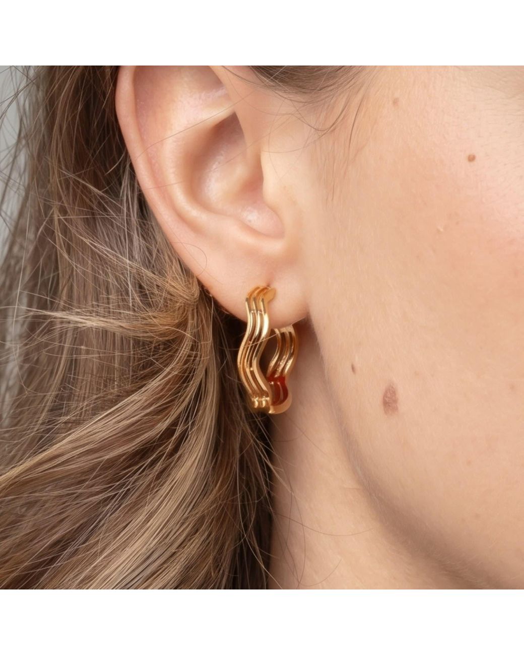 Uchi and Soto Metallic Nami Wave Earrings