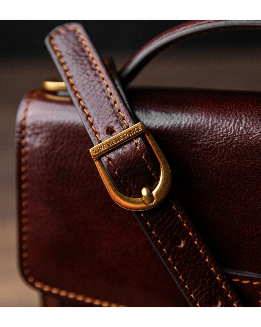 Time Resistance Purple Small Leather Briefcase for men