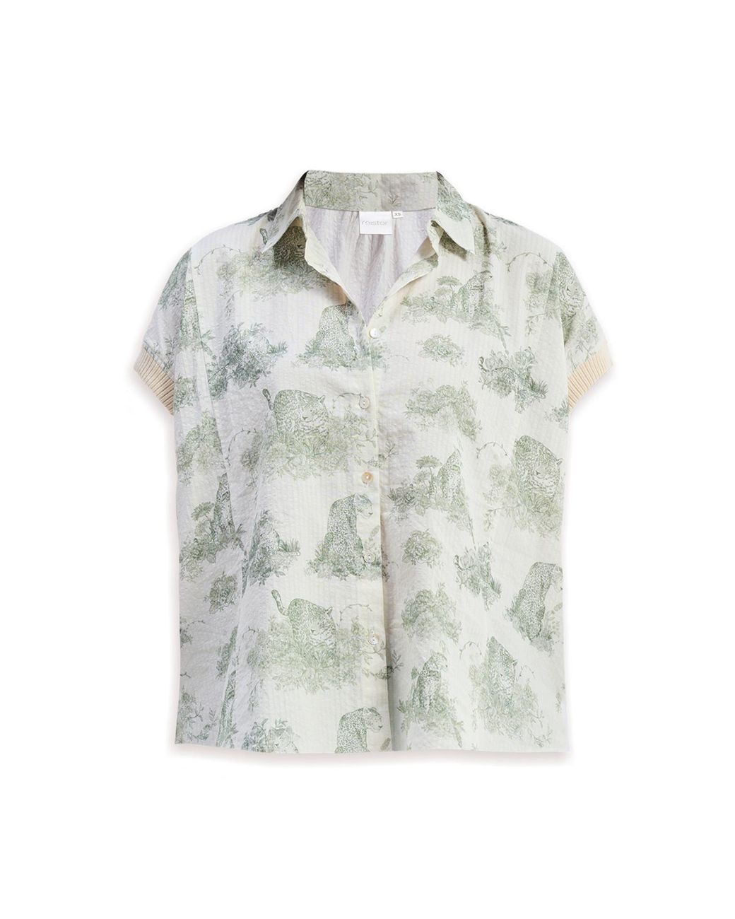 REISTOR Green Relaxed-Fit Button-Down Shirt