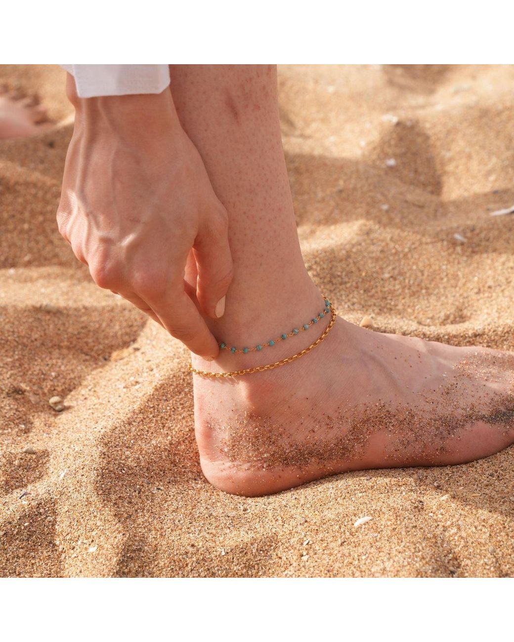 LINYA JEWELLERY Metallic Jemy Chain Anklet