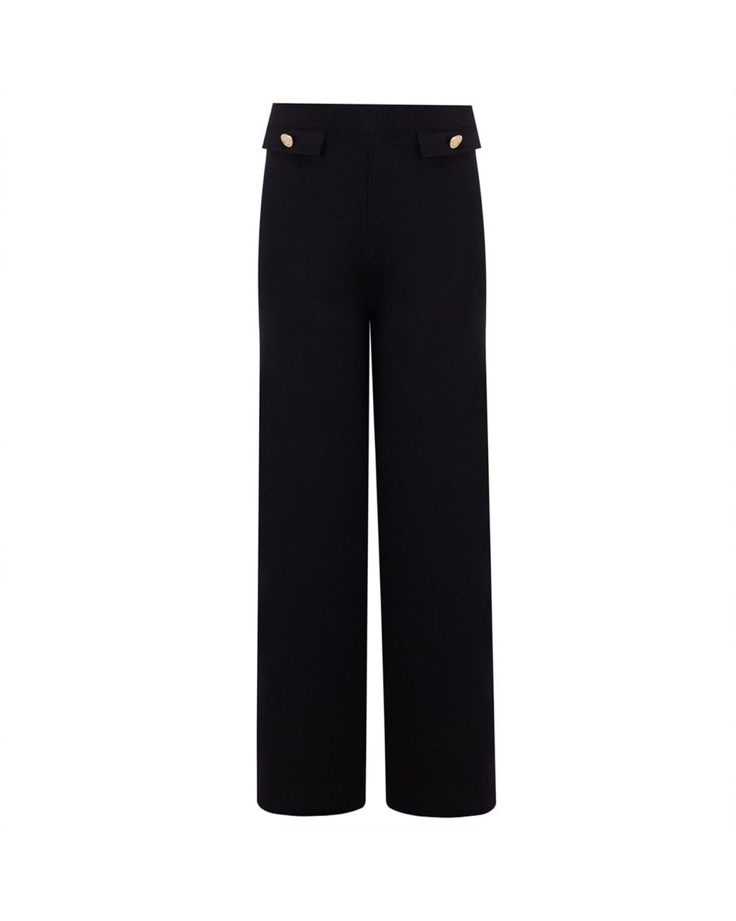 Peraluna Blue Marlene Trouser Button Detailed Knit Pants