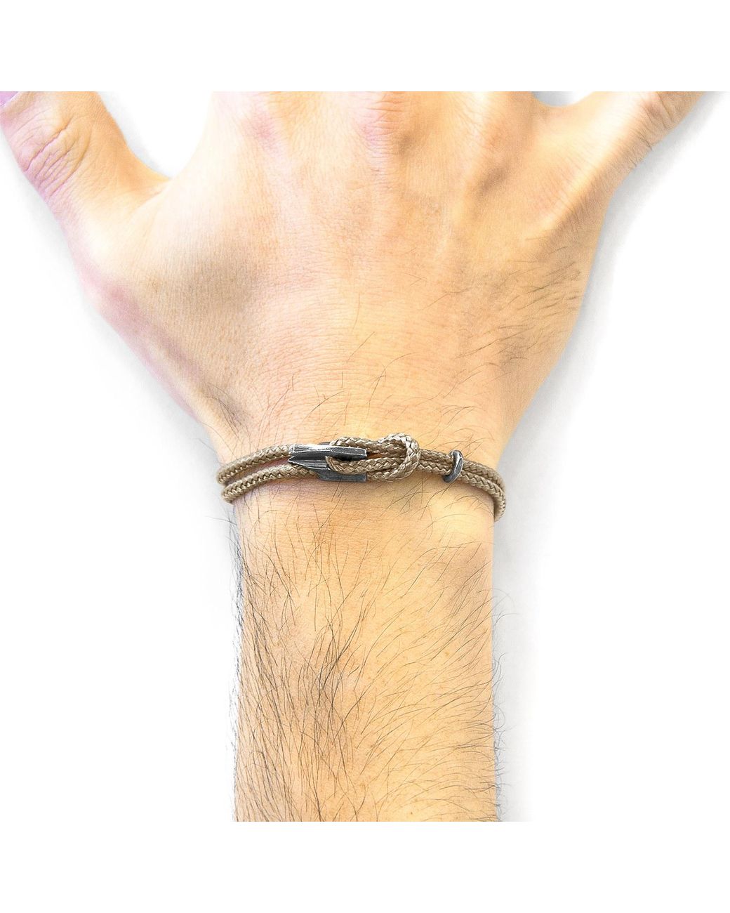 Anchor and Crew Metallic Sand Padstow & Rope Bracelet for men