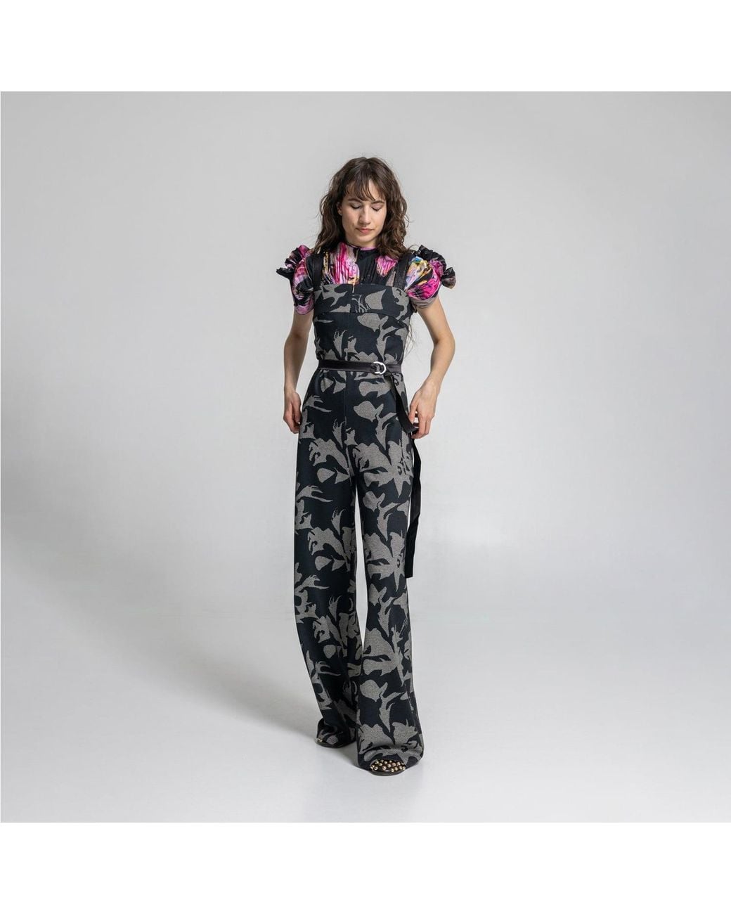 ARTISTA Black Tracey Zipped Shoulder Strap Jumpsuit