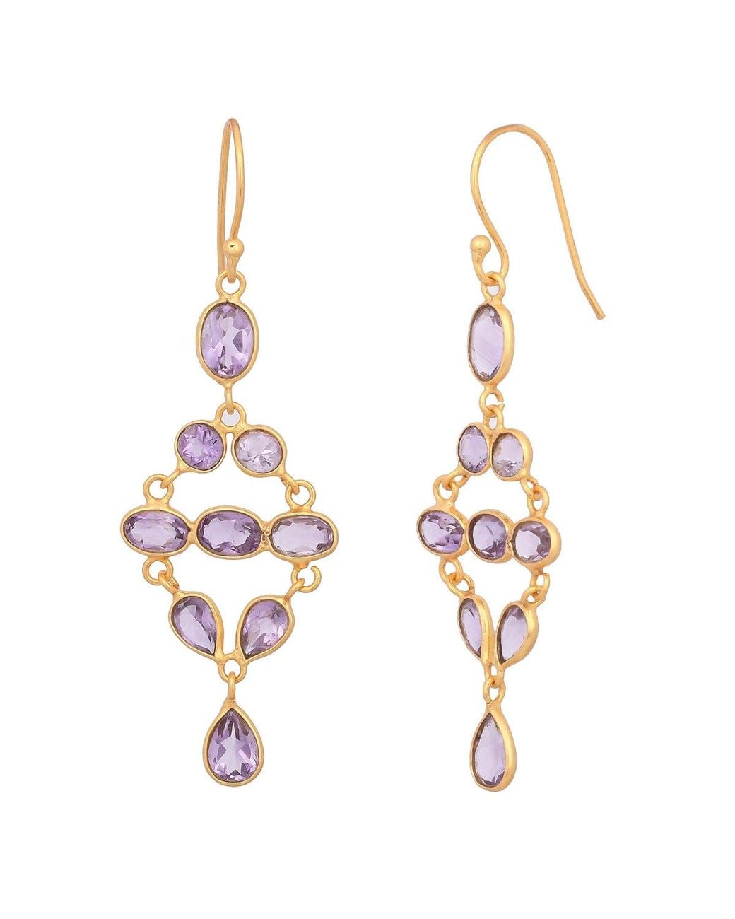 Opium Jewels Metallic Tara Amethyst Earrings