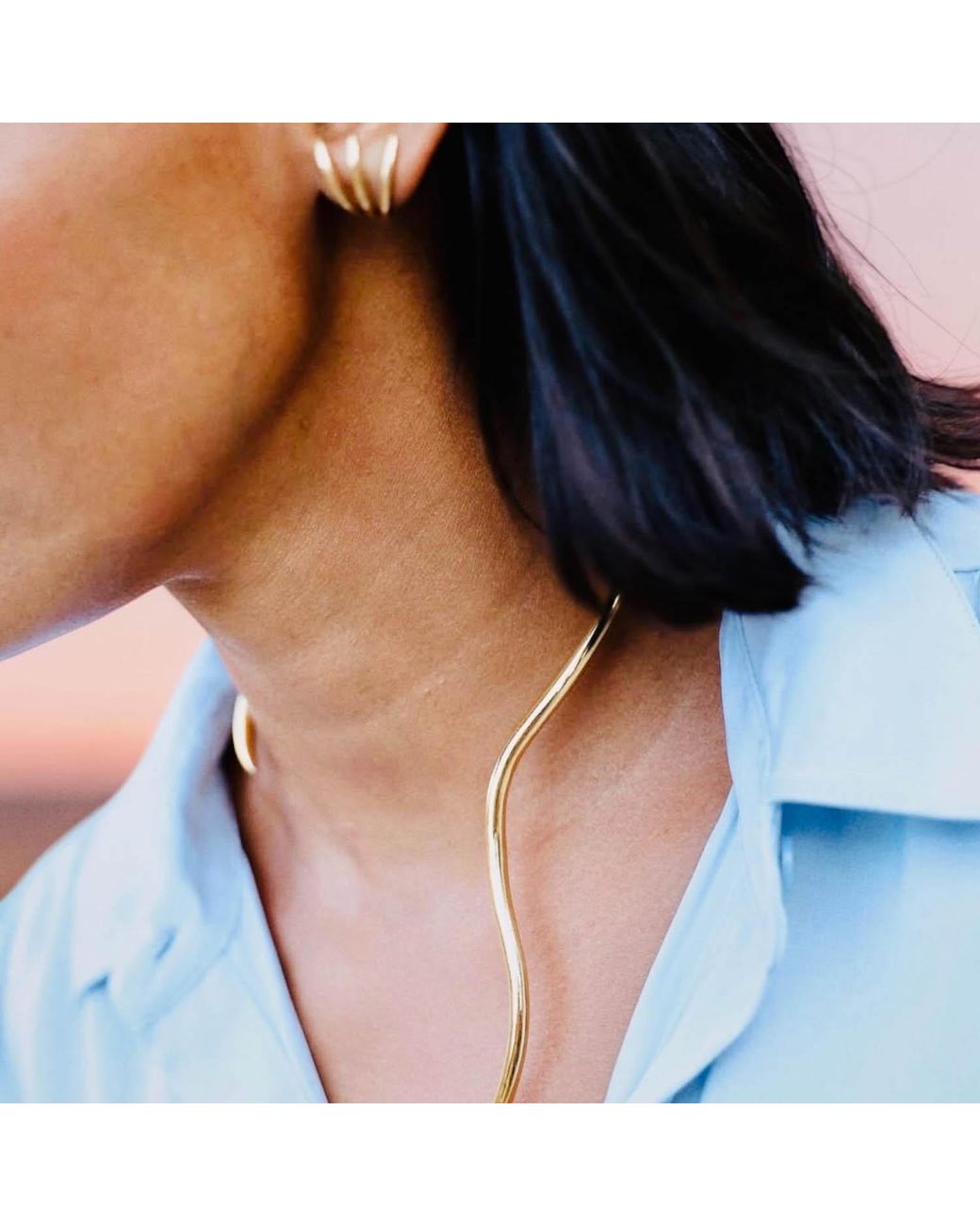 Aki Roc Jewelry Metallic Triple Hug Earrings