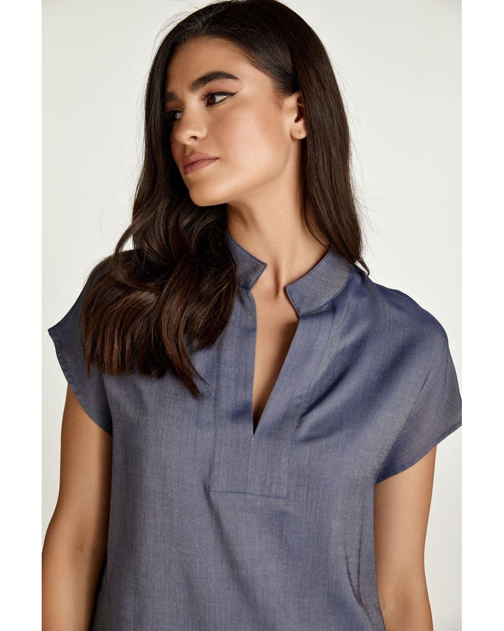 Conquista Blue Denim Style Sleeveless Top