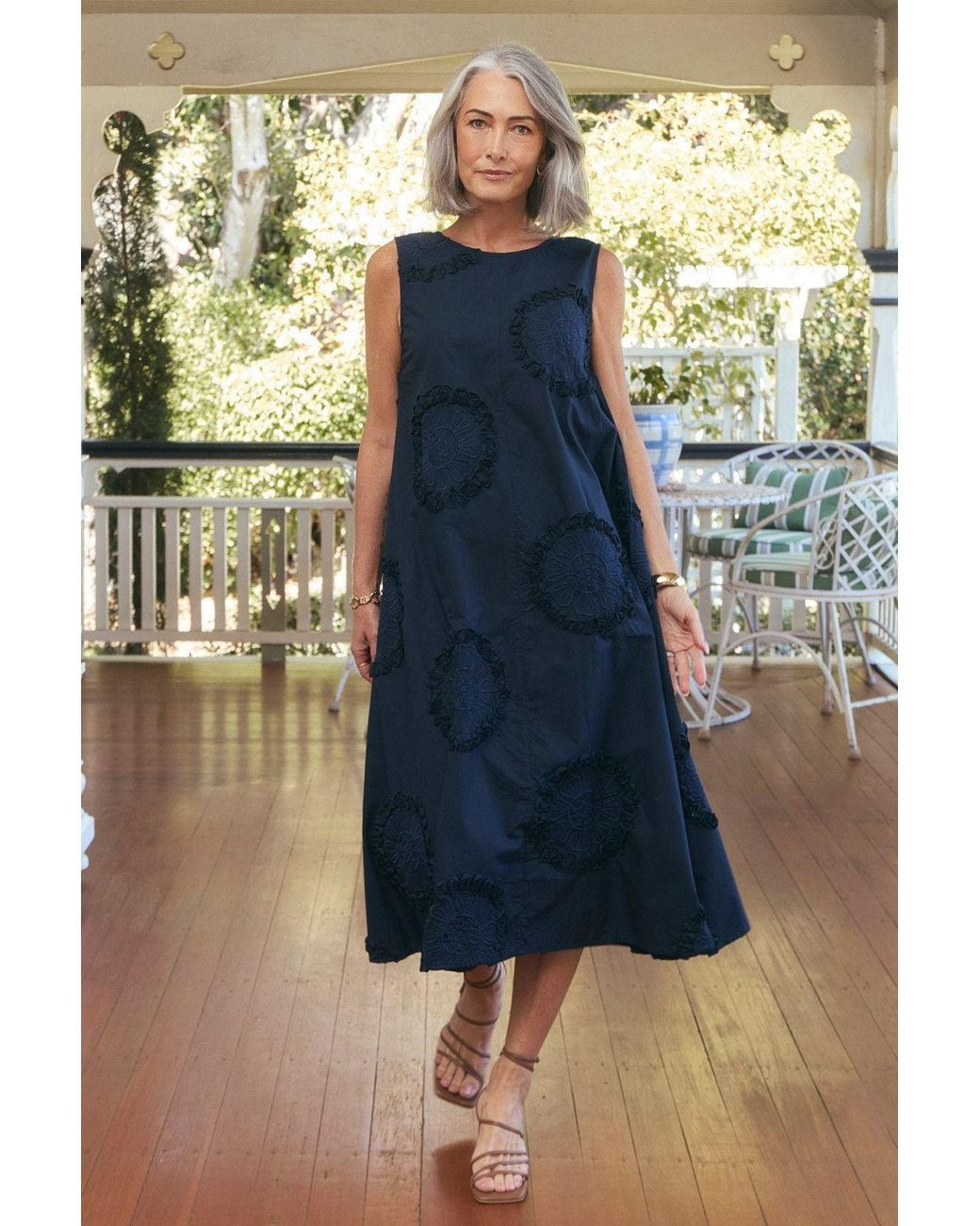 Adrift Clothing Blue Suzie Reversible Swing Dress