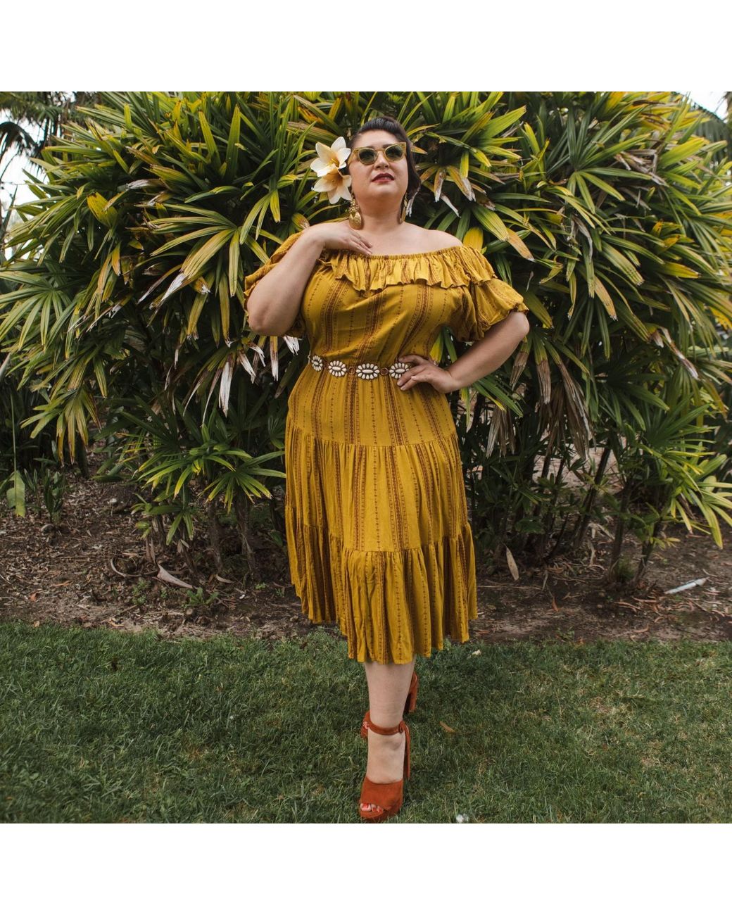 Jennafer Grace Multicolor Saffron Veranda Dress