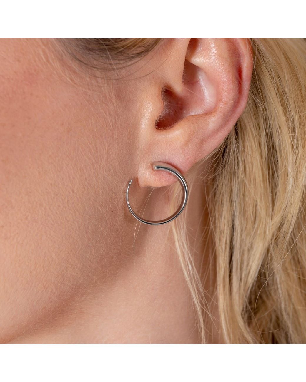 Lucy Quartermaine Metallic Solid Sterling Large Luna Studs