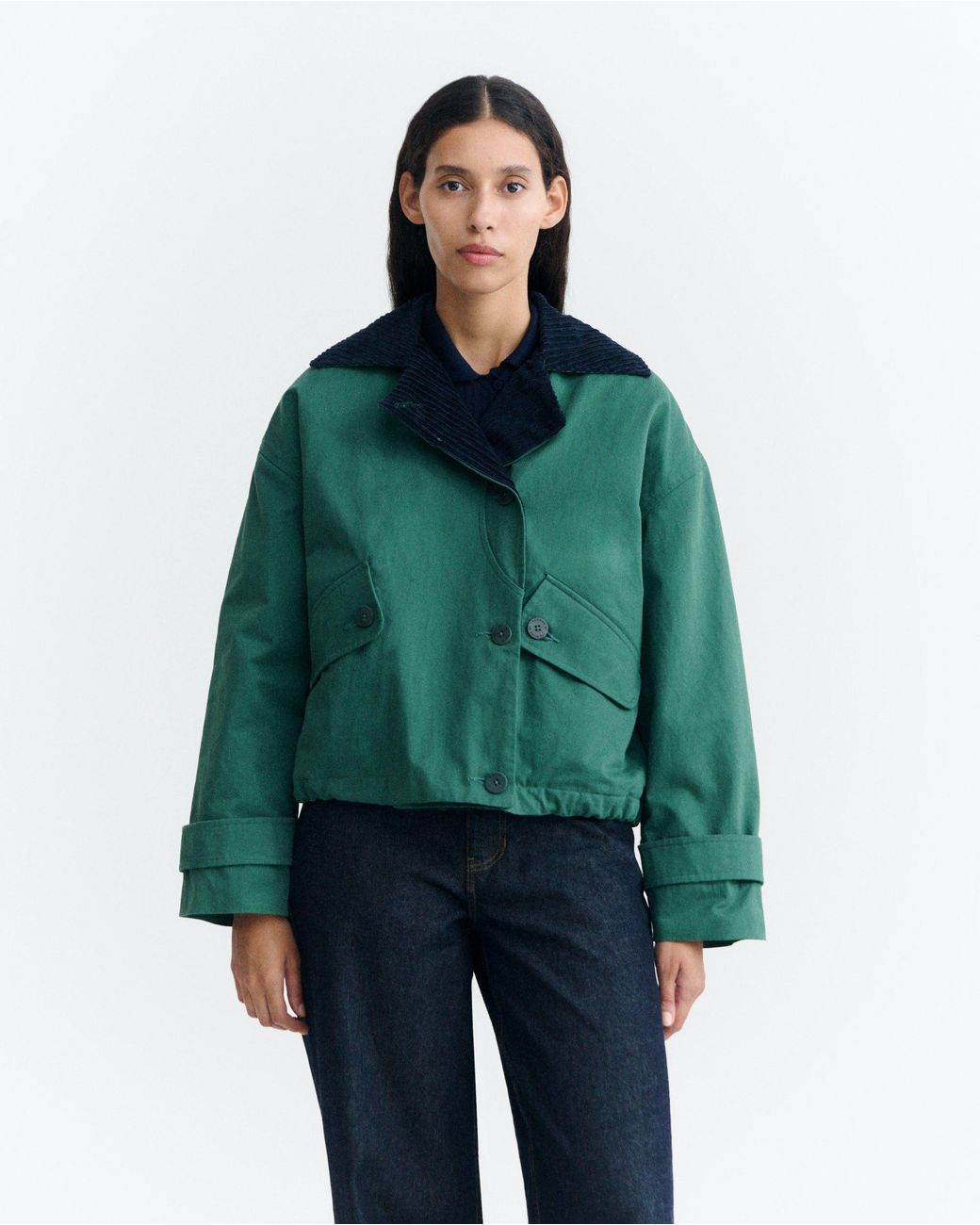 Thinking Mu Green Norma Oversized Quilted Jacket
