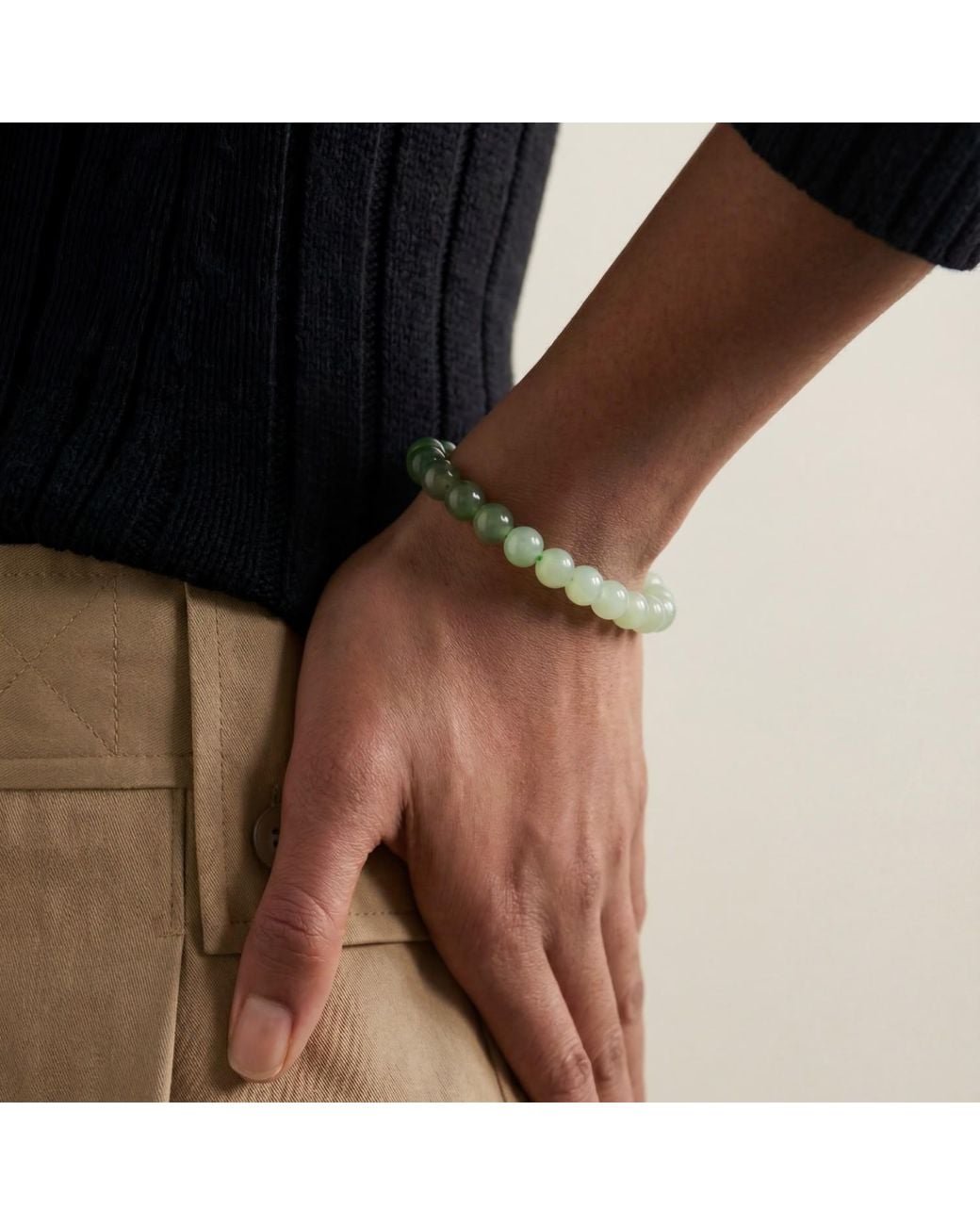 seree Green Ombre Beaded Jade Bracelet
