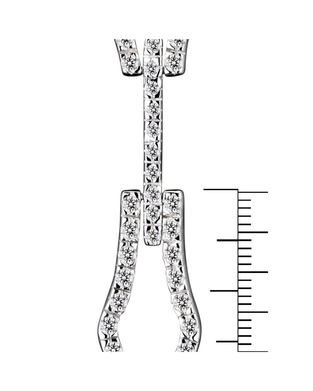 Genevive Jewelry White Sterling Cubic Zirconia Guitar Dangle Earrings